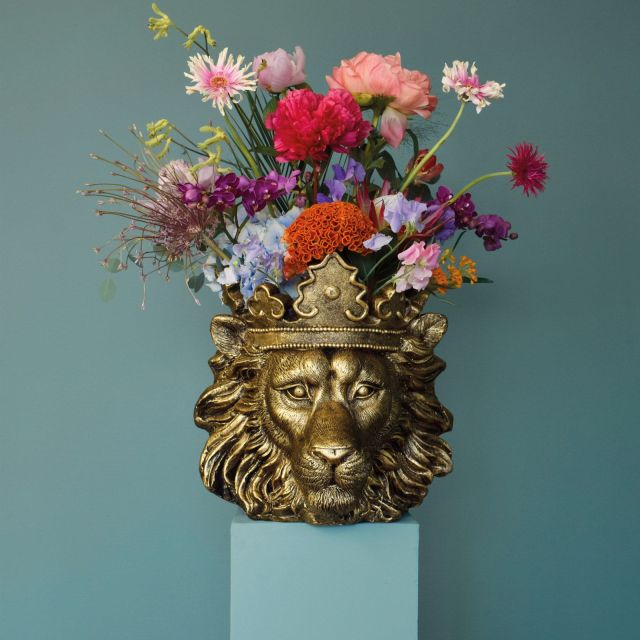 vase lion/doré/royal